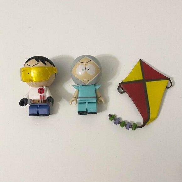South Park McFarlane Construction Set Stan Kenny Bus Stop Toolshed Human Kite - Picture 2 of 16